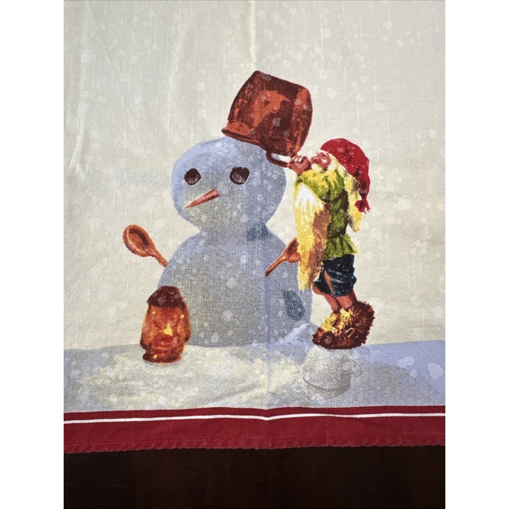 Williams Sonoma Christmas Elf Kitchen Towel Tea Dishtowel Snowman Retire